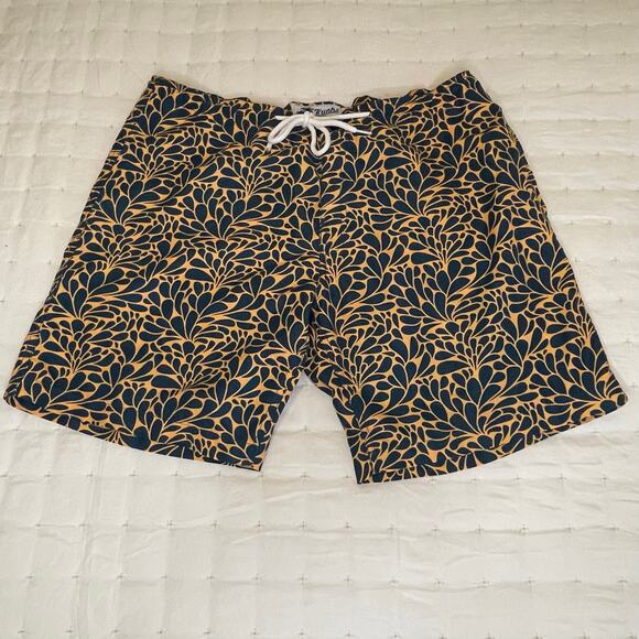 Trunks Surf & Swim Co. Other - Trunks Swim Trunks Men's 38 Orange & Blue Floral Print Print, Beach, Pool